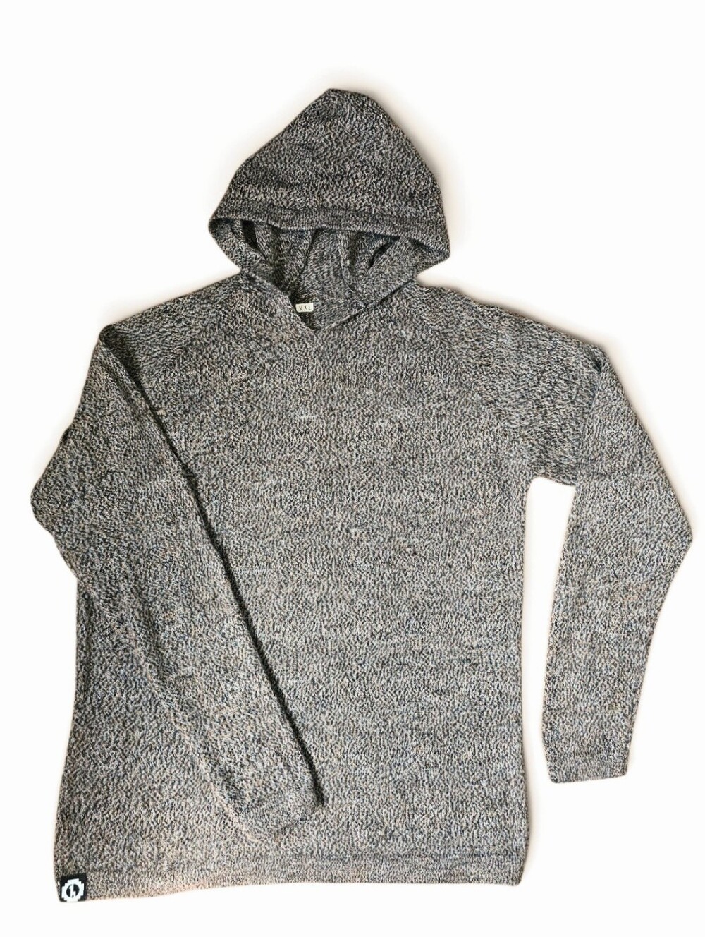 PAKA The Hoodie XXL Royal Peruvian Alpaca Wool Brown Gray Knit Pullover Unisex